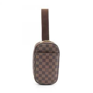 LOUIS VUITTON Authentic Brown Damier Leather Pochette Fanny Pack